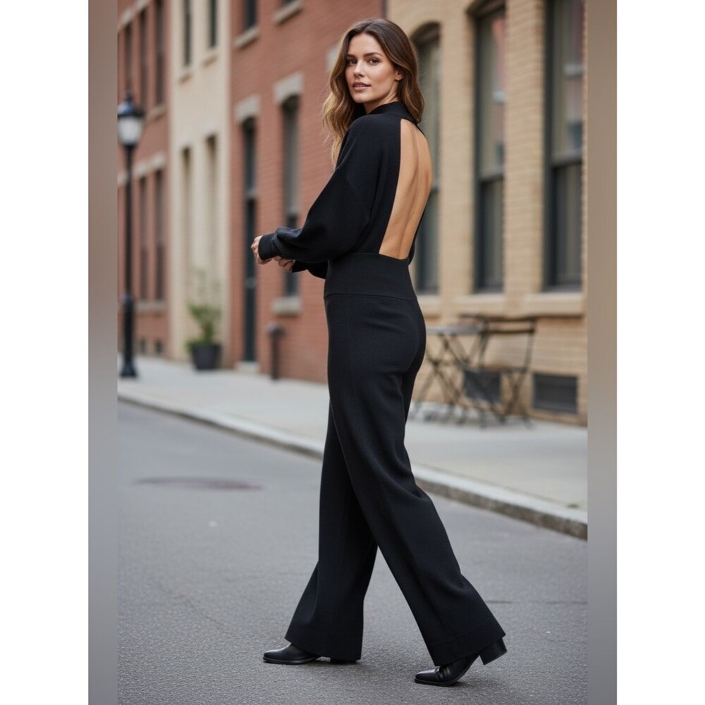 COS Backless Knitted Turtleneck Jumpsuit NWT Size S Open back